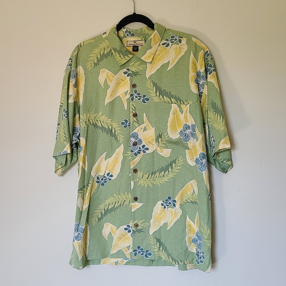 SWAPPED Vintage Tommy Bahama 100% Silk Button Down Collared Shirt - Picture 1 of 9